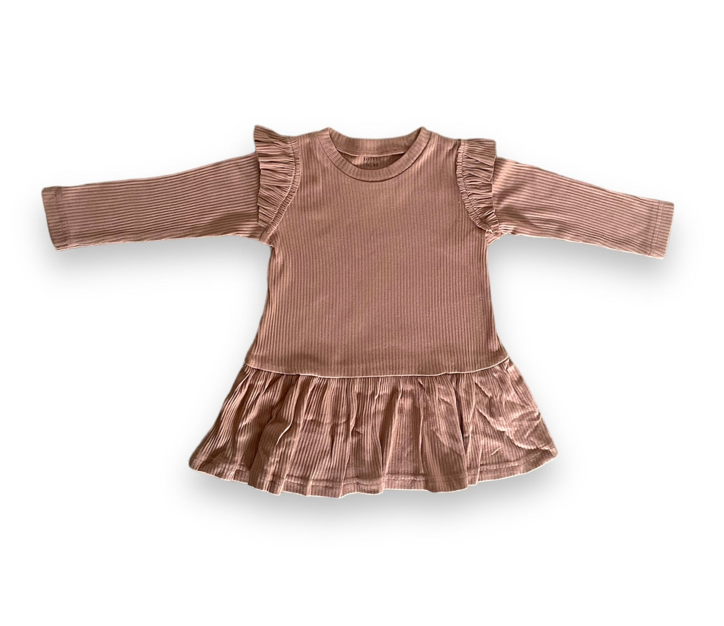 Rib jurk roze