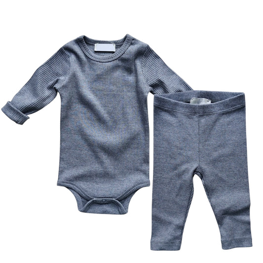 2-delige grijsblauwe set