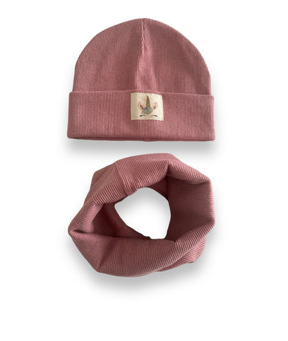 Muts & sjaal set roze