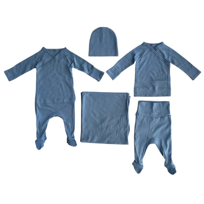 Newborn set staalblauw